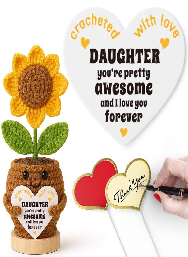 IDEGIFT Daughter Christmas Birthday Gifts from Mom Dad, Teen Girl Gifts Trendy Stuff, Daughter in Law Bonus Step 5 6 7 8 9 10 11 12 Years Old, Crochet Sunflower Valentines Tween Girls Trendy Stuff - Image 1